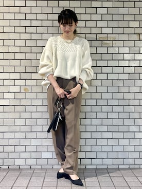 「coenスタッフスタイリング」｜「アイテム（スラックス）」を使った、シノハラさん（レディース・161cm）の秋コーディネート