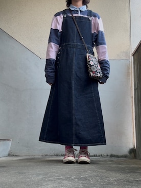 「アイテム（ポロシャツ）」を使った、myonさん（レディース・161cm）の春コーディネート