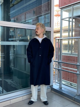 「アイテム（ステンカラーコート）」を使った、HAYATEさん（メンズ・173cm）の秋コーディネート