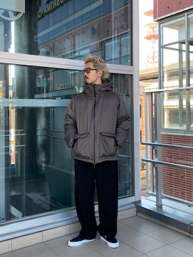 「アイテム（スリッポン）」を使った、HAYATEさん（メンズ・173cm）の秋コーディネート