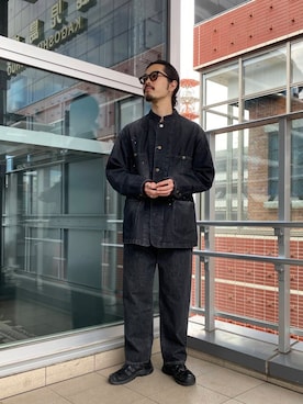 「アイテム（カバーオール）」を使った、キーパーさん（メンズ・173cm）の冬コーディネート