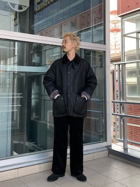 「Barbour（バブアー）のアイテム（ジャケット/アウター）」を使った、HAYATEさん（メンズ・173cm）の秋コーディネート