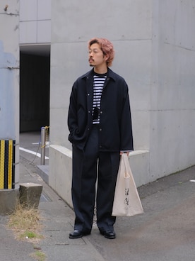 「markaware（マーカウェア）のアイテム（ジャケット/アウター）」を使った、キーパーさん（メンズ・173cm）の春コーディネート