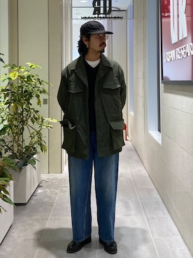 「ミリタリージャケット」｜「アイテム（その他アウター）」を使った、キーパーさん（メンズ・173cm）の秋コーディネート
