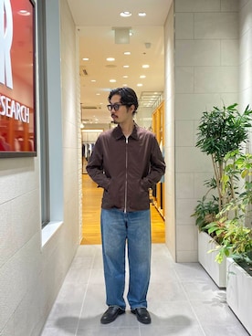 「アイテム（その他アウター、ブラウン系）」を使った、キーパーさん（メンズ・173cm）の秋コーディネート