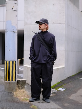 「ESSAY（エッセイ）のアイテム（帽子）」を使った、キーパーさん（メンズ・173cm）の春コーディネート
