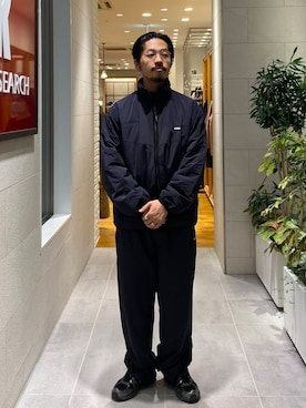 「アイテム（ナイロンジャケット）」を使った、キーパーさん（メンズ・173cm）の秋コーディネート