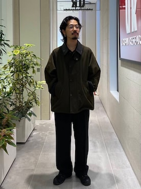 「アイテム（その他アウター、グリーン系）」を使った、キーパーさん（メンズ・173cm）の秋コーディネート