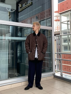 「季節の変わり目羽織コーデ」｜「アイテム（ダウンジャケット/コート）」を使った、HAYATEさん（メンズ・173cm）の秋コーディネート