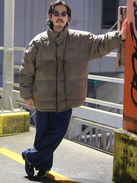 「NIKE（ナイキ）のアイテム（ダウンジャケット/コート）」を使った、キーパーさん（メンズ・173cm）の冬コーディネート