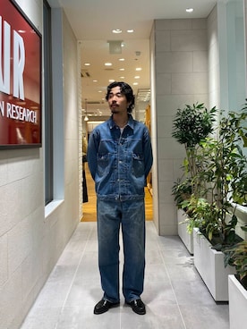 「アイテム（デニムジャケット）」を使った、キーパーさん（メンズ・173cm）の夏コーディネート