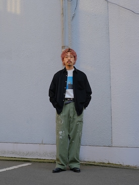 「Ayame（アヤメ）のアイテム」を使った、キーパーさん（メンズ・173cm）の春コーディネート