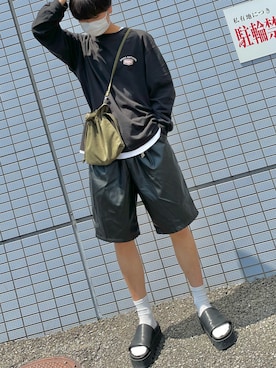 「Adoon plain（アドーンプレーン）のアイテム（パンツ）」を使った、 kuryu.さん（メンズ・175cm・20代）の夏コーディネート