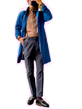 「春カラー」｜「アイテム（チェスターコート）」を使った、zizitownさん（メンズ・175cm）の春コーディネート