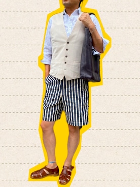 「アイテム（ベスト）」を使った、zizitownさん（メンズ・175cm）の夏コーディネート