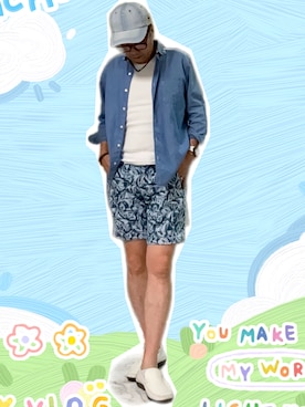 「アイテム（スリッポン）」を使った、zizitownさん（メンズ・175cm）の夏コーディネート