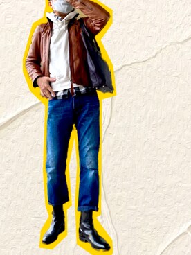 「JOURNAL STANDARD（ジャーナルスタンダード）のアイテム（ライダースジャケット）」を使った、zizitownさん（メンズ・175cm）の春コーディネート