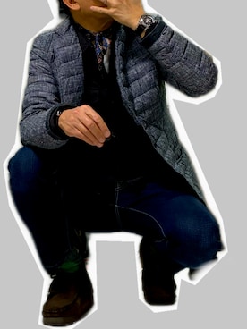 「Clarks（クラークス）のアイテム」を使った、zizitownさん（メンズ・175cm）の冬コーディネート