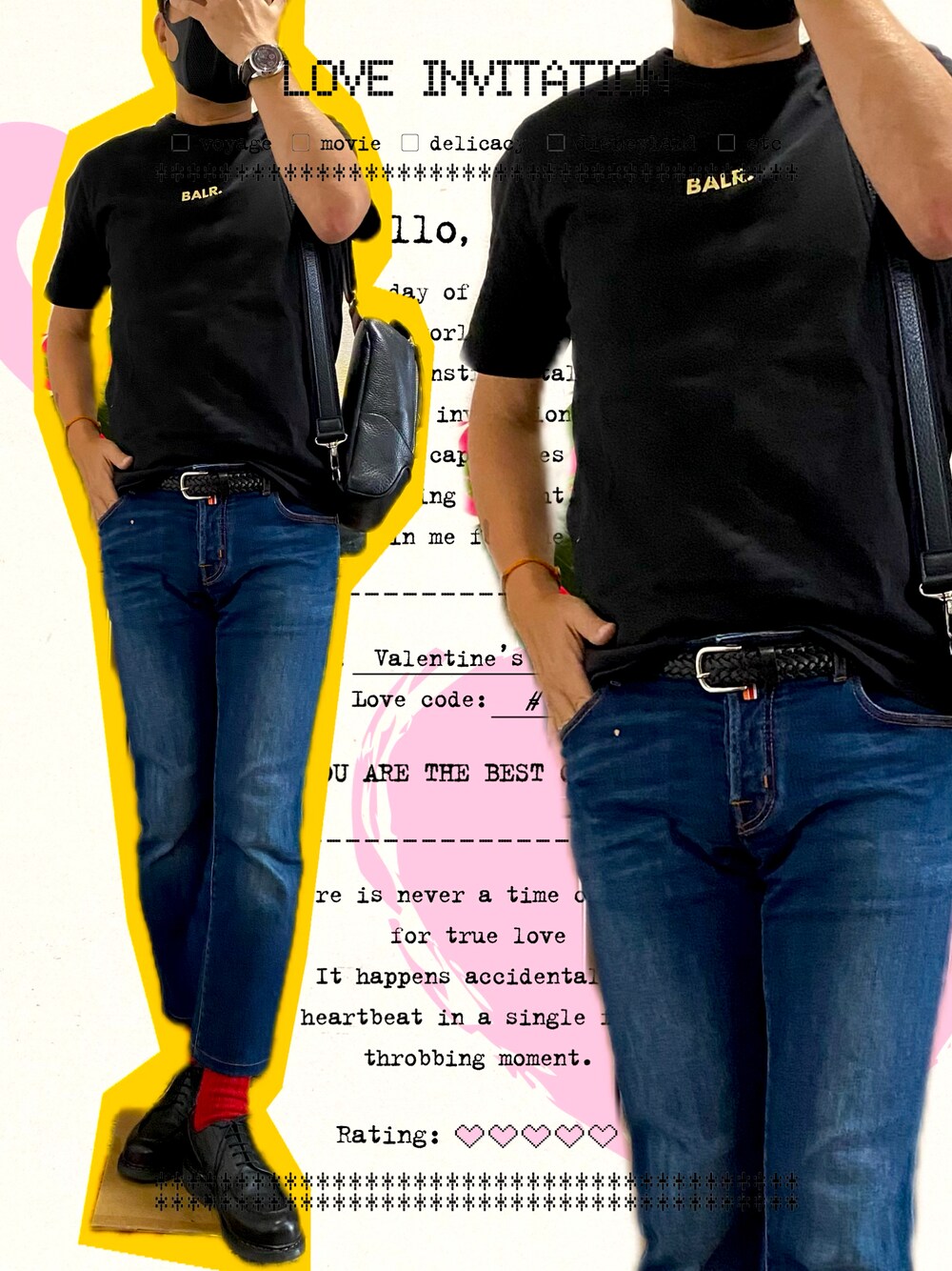 ブラック系のTシャツ/カットソー、ブルー系のデニムパンツ、ブラック系のドレスシューズを着用したメンズの夏コーディネートの1枚目の写真