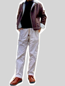 「Clarks（クラークス）のアイテム」を使った、zizitownさん（メンズ・175cm）の冬コーディネート