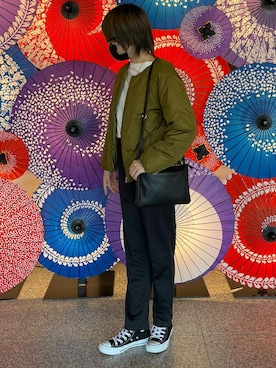 「G.O.C（ジーオーシー）のアイテム（テーラードジャケット）」を使った、fujino_otkmさん（レディース・156cm）の冬コーディネート