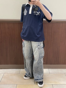 「アイテム（ポロシャツ）」を使った、fujino_otkmさん（レディース・155cm）の秋コーディネート