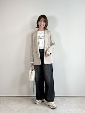 「green label relaxing（グリーンレーベルリラクシング）のアイテム（ショルダーバッグ）」を使った、西村（nishimura）さん（レディース・163cm）の秋コーディネート