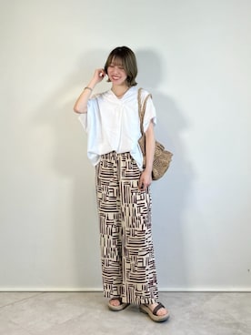 「アイテム（アクセサリー、ブラウン系）」を使った、西村（nishimura）さん（レディース・163cm）の夏コーディネート