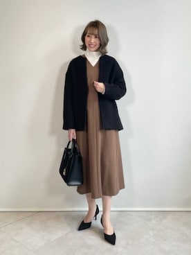「green label relaxing（グリーンレーベルリラクシング）のアイテム（その他アウター）」を使った、西村（nishimura）さん（レディース・163cm）の冬コーディネート
