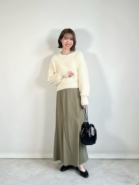 「green label relaxing（グリーンレーベルリラクシング）のアイテム（ニット/セーター）」を使った、西村（nishimura）さん（レディース・163cm）の春コーディネート