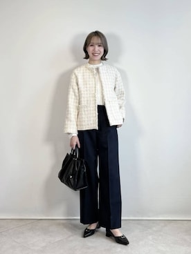 「green label relaxing（グリーンレーベルリラクシング）のアイテム（パンツ）」を使った、西村（nishimura）さん（レディース・163cm）の春コーディネート