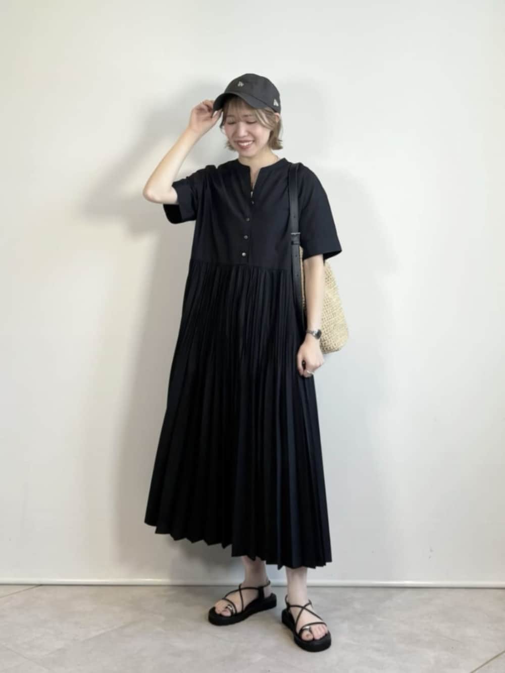 size SHORT/TALLあり］ワッシャー プリーツ ショートスリーブ