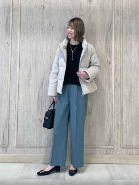 「ビジネススタイル」｜「アイテム（ダウンジャケット/コート）」を使った、西村（nishimura）さん（レディース・163cm）の冬コーディネート