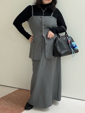 「ビスチェコーデ」｜「アイテム（スカート）」を使った、OTOさん（レディース・162cm）の冬コーディネート