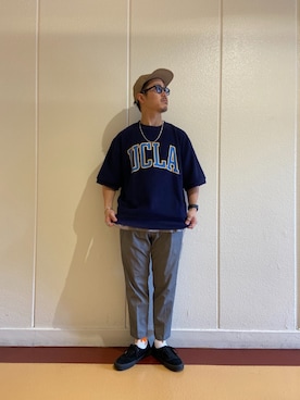 「CPCM」｜「アイテム（スラックス）」を使った、Takahiro Teradaさん（メンズ・170cm）の夏コーディネート