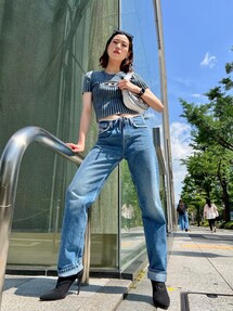 DIESEL レディース 長袖 トップス インディゴ リブ オーバルロゴ セール】レディース 長袖 トップス インディゴ リブ オーバル