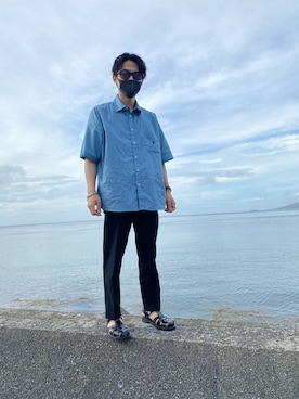 「海」｜「アイテム（アナログ腕時計）」を使った、isseiさん（メンズ・163cm）の夏コーディネート
