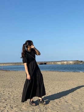 「黒ワンピ」｜Kya®️inさん（レディース・161cm）の夏コーディネート