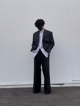 「Chikashitsu +（チカシツプラス）のアイテム（テーラードジャケット）」を使った、k_171さん（メンズ・171cm）の秋コーディネート