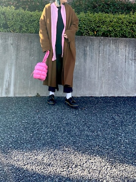 「Another Edition（アナザーエディション）のアイテム（ショルダーバッグ）」を使った、たむらヘプバーンさん（レディース・168cm）の冬コーディネート