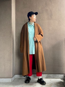 「アイテム（ドレスシューズ）」を使った、たむらヘプバーンさん（レディース・168cm）の冬コーディネート