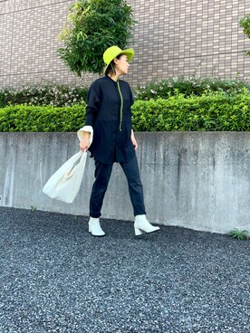 「TOPSHOP（トップショップ）のアイテム（パンツ）」を使った、たむらヘプバーンさん（レディース・168cm）の秋コーディネート