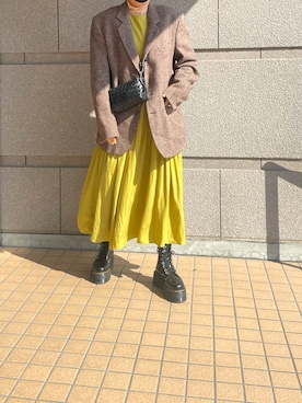 「ボッテガヴェネタ」｜「アイテム（ジャケット/アウター）」を使った、たむらヘプバーンさん（レディース・168cm）の春コーディネート