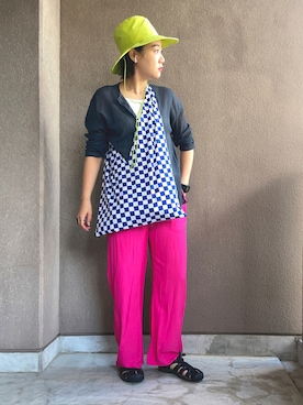 「KEEN（キーン）のアイテム（ブラック系）」を使った、たむらヘプバーンさん（レディース・168cm）の夏コーディネート