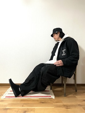 「アイテム（ブルゾン）」を使った、mitsuruさん（メンズ・187cm・30代）の冬コーディネート
