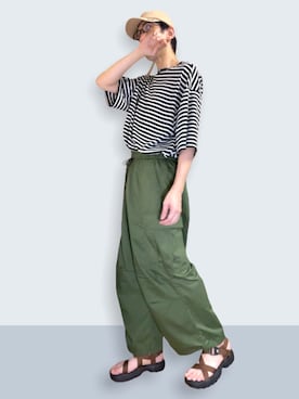 「ADRER（アドラー）のアイテム（キャップ）」を使った、しーお さん（メンズ・180cm）の夏コーディネート
