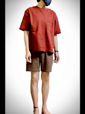 「部屋着」｜「アイテム（スウェットパンツ）」を使った、しーお さん（メンズ・181cm）の夏コーディネート