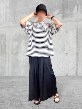 「ワークキャップ」｜「アイテム（サンダル）」を使った、しーお さん（メンズ・180cm）の春コーディネート