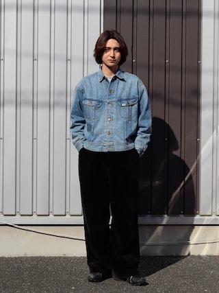 「Lee(リー)のLee × FREAK'S STORE/リー 別注 101-J RIDERS JACKET/リー ワンオーワン ジェー デニム ライダース ジャケット(デニムジャケット)」を使った、Rio Hiragaさん(メンズ・171cm)の冬コーディネート