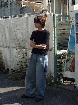 「Graphpaper（グラフペーパー）のアイテム」を使った、Rio Hiragaさん（メンズ・171cm）の夏コーディネート